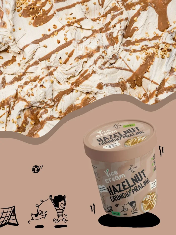 Hazelnut Crunchy Praline — Eistextur und Becher